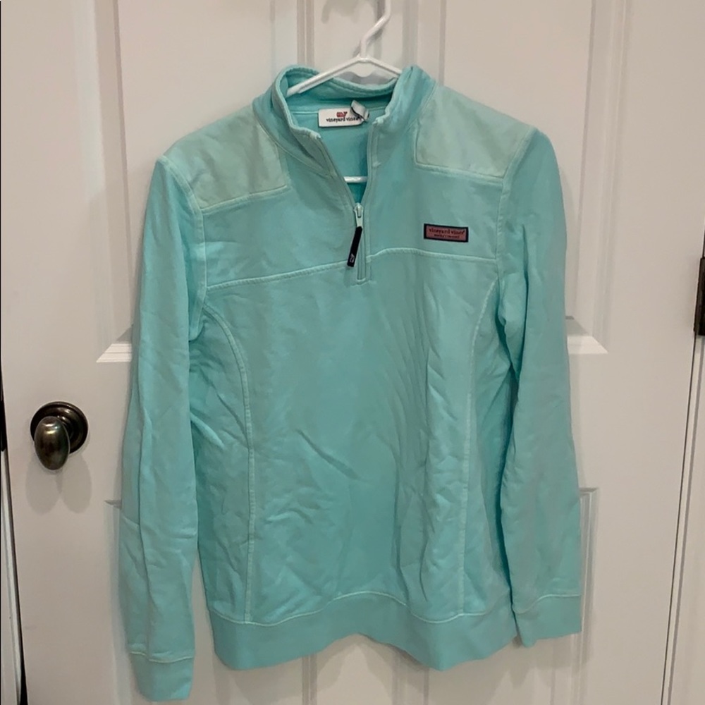 Vineyard Vines teal quarter zip